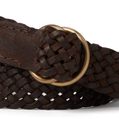 Leather Braided OO Ring Belt