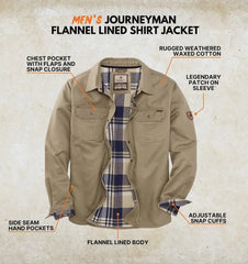 Legendary Whitetails Mens Flannel Lined Waxed Cotton Shirt Jacket