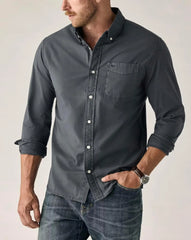 Huckberry Flint and Tinder Men's Classic Oxford Draftsmen Button Down Shirt- Stretch Fabric- Button Down Shirts for Men