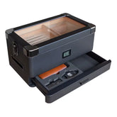 Military Glass Top Cigar Humidor