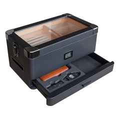 Military Glass Top Cigar Humidor