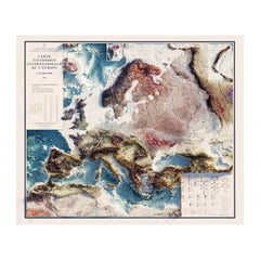 Carte Tectonique Internationale De L'Europe 1962 Shaded Relief Map