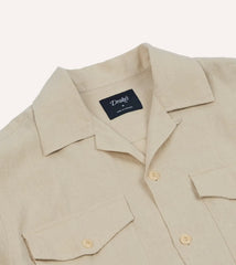 Military Short Sleeve Camp Collar Shirt