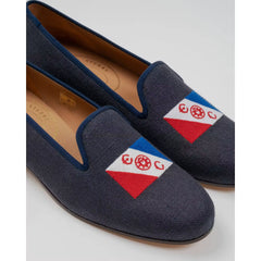 Club Shoes in Navy Linen
