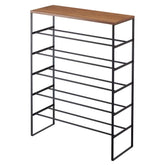 Wood Top Shoe Rack Tower - 6 Tier