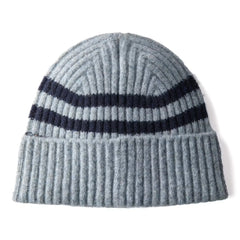 Boiled Wool Striped Beanie