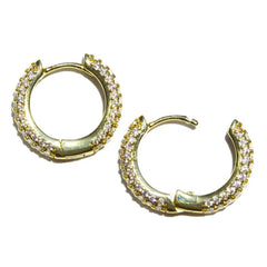Women's Diamond Encrusted Hoop Earrings