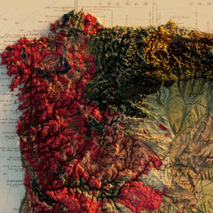 Spain and Portugal 1879 Shaded Relief Map