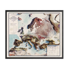Carte Tectonique Internationale De L'Europe 1962 Shaded Relief Map