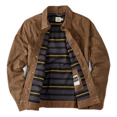 Flannel-Lined Waxed Trucker Jacket