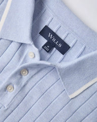Cotton Silk Ribbed Polo