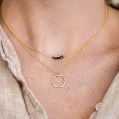 Women's Raw Black Diamond Bar Necklace