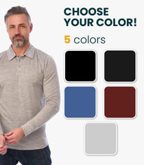 100% Merino Wool Polo Shirt Men - Short & Long Sleeve Shirt Base Later