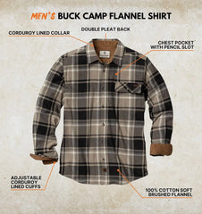 Legendary Whitetails Mens Flannel Long Sleeve Button Down 100% Cotton Shirt