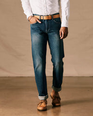 The Pen Slim Straight Stretch Selvedge Denim Jeans