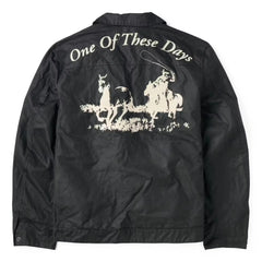 Embroidered Western Waxed Snap Jacket