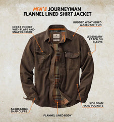 Legendary Whitetails Mens Flannel Lined Waxed Cotton Shirt Jacket
