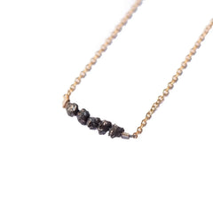 Women's Raw Black Diamond Bar Necklace