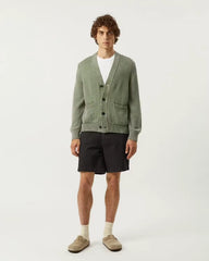 Washed Cotton Cardigan Sweater