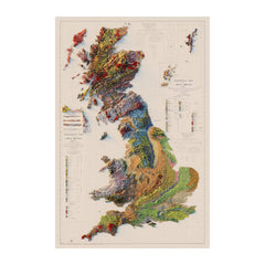 Great Britain 1957 Shaded Relief Map