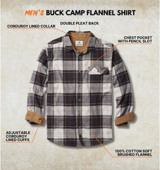 Legendary Whitetails Mens Flannel Long Sleeve Button Down 100% Cotton Shirt