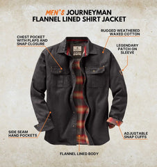 Legendary Whitetails Mens Flannel Lined Waxed Cotton Shirt Jacket