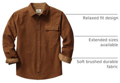 Legendary Whitetails Mens Flannel Long Sleeve Button Down 100% Cotton Shirt