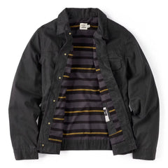 Flannel-Lined Waxed Trucker Jacket