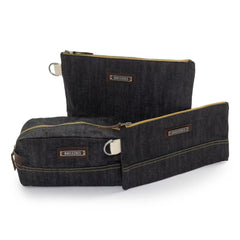 Neelum Large Zipper Pouch - Denim