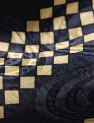 Silk Checkerboard Stripe Neck Tie
