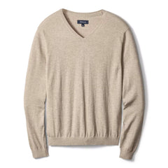Lightweight Cotton-Merino V-Neck Sweater