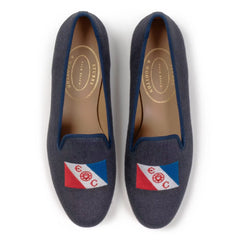 Club Shoes in Navy Linen