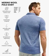 100% Merino Wool Polo Shirt Men - Short & Long Sleeve Shirt Base Later
