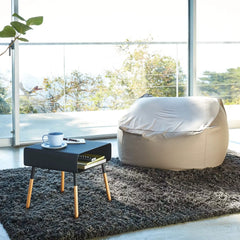 Plain Side Table with Storage Shelf