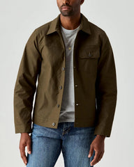 Huckberry Flint and Tinder Dry Wax Trucker Jacket, Unlined Mens Lightweight Cotton Jacket