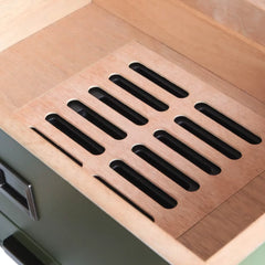 Military Glass Top Cigar Humidor