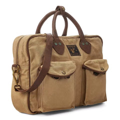 Cotton Canvas/Leather Cargo Briefcase