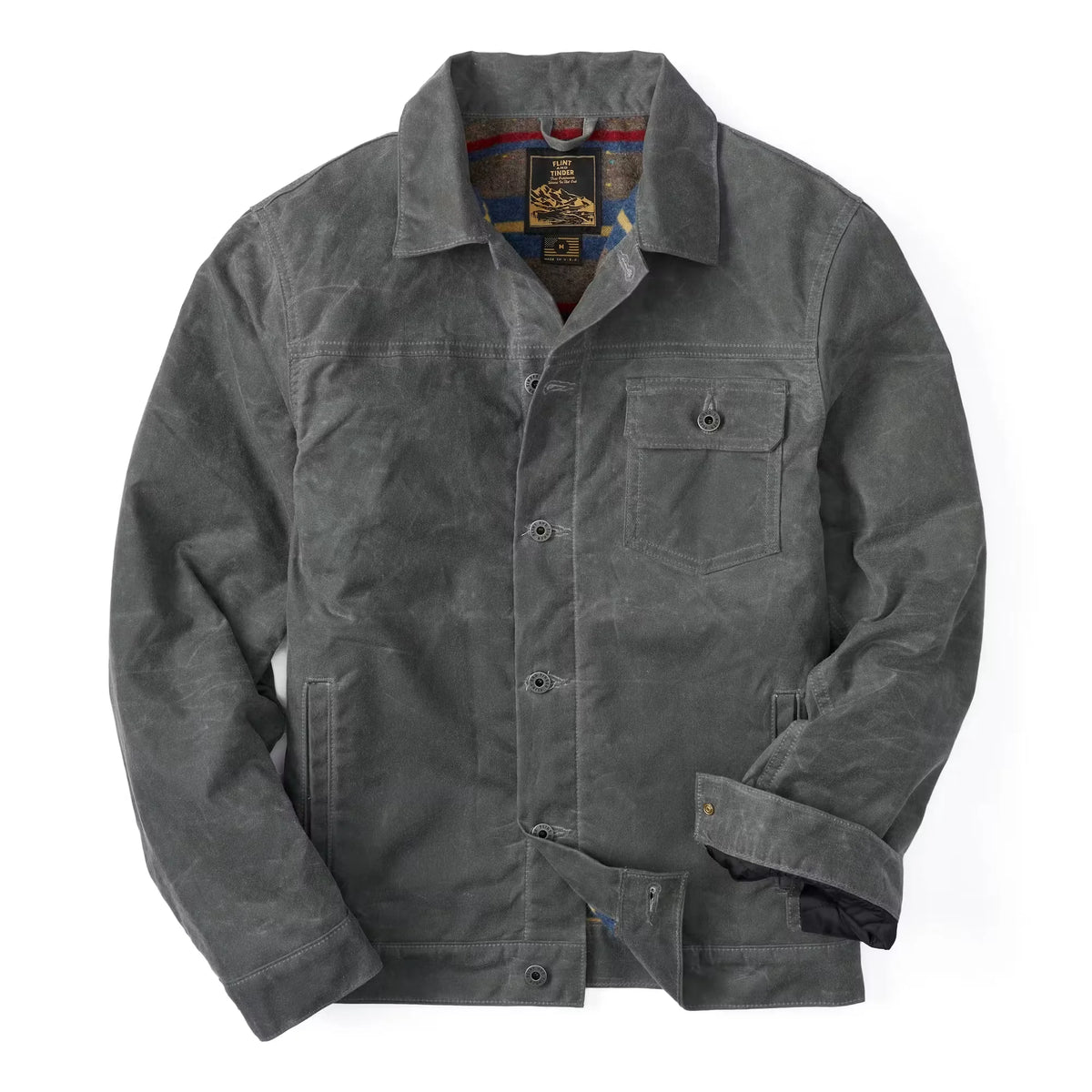 Wool-Lined Waxed Trucker Jacket