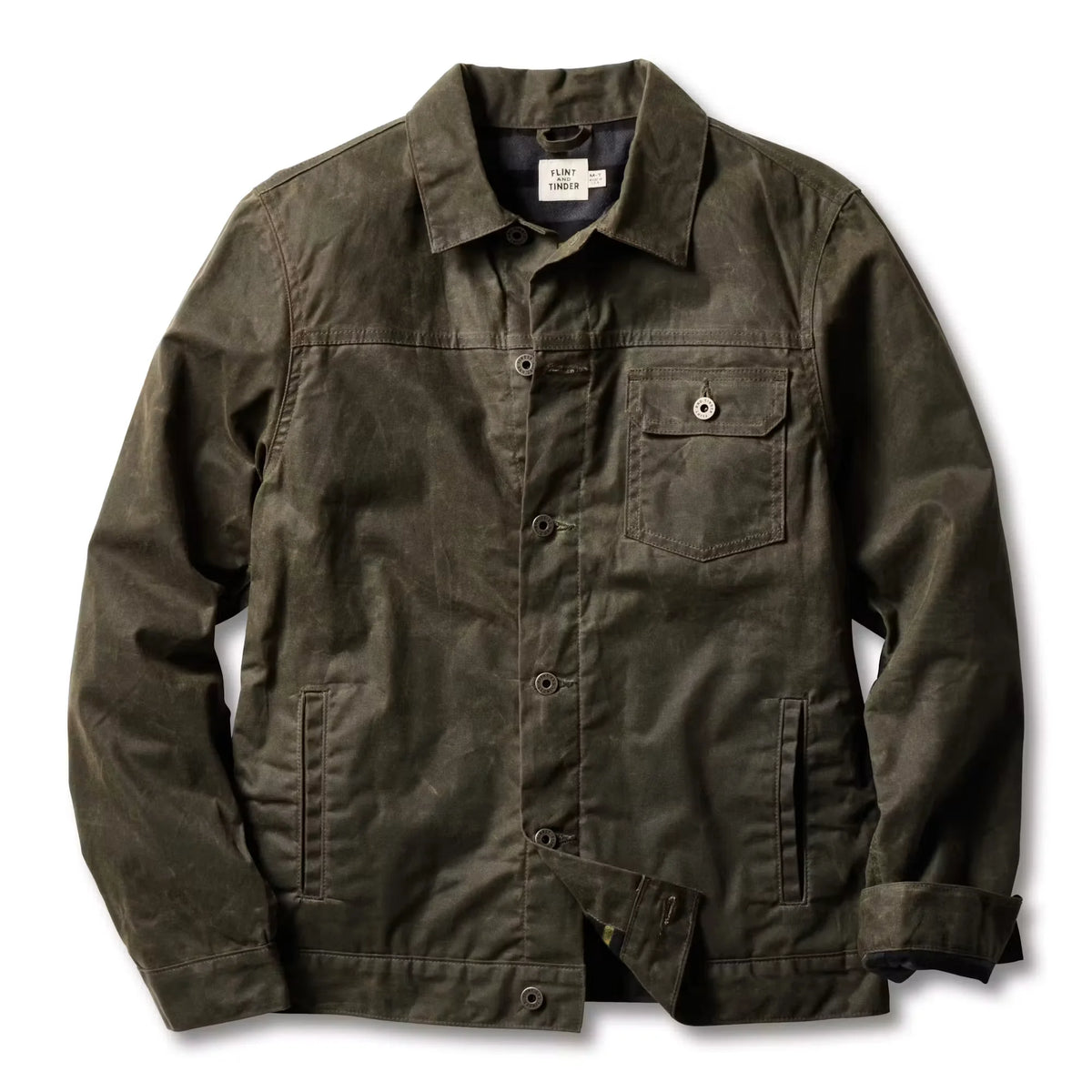 Flannel-Lined Waxed Trucker Jacket - Tall