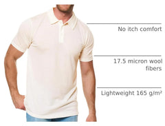 100% Merino Wool Polo Shirt Men - Short & Long Sleeve Shirt Base Later