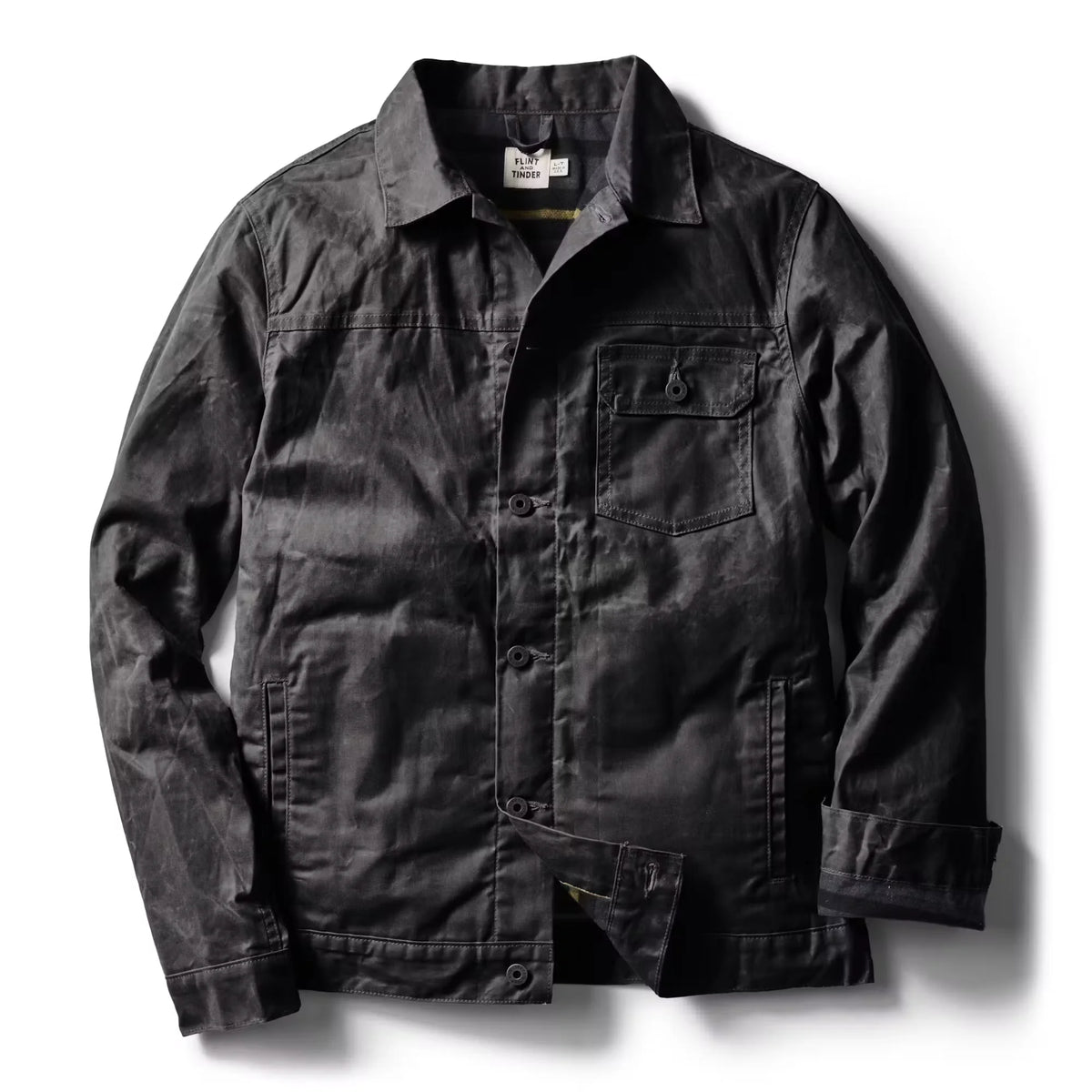 Flannel-Lined Waxed Trucker Jacket - Tall