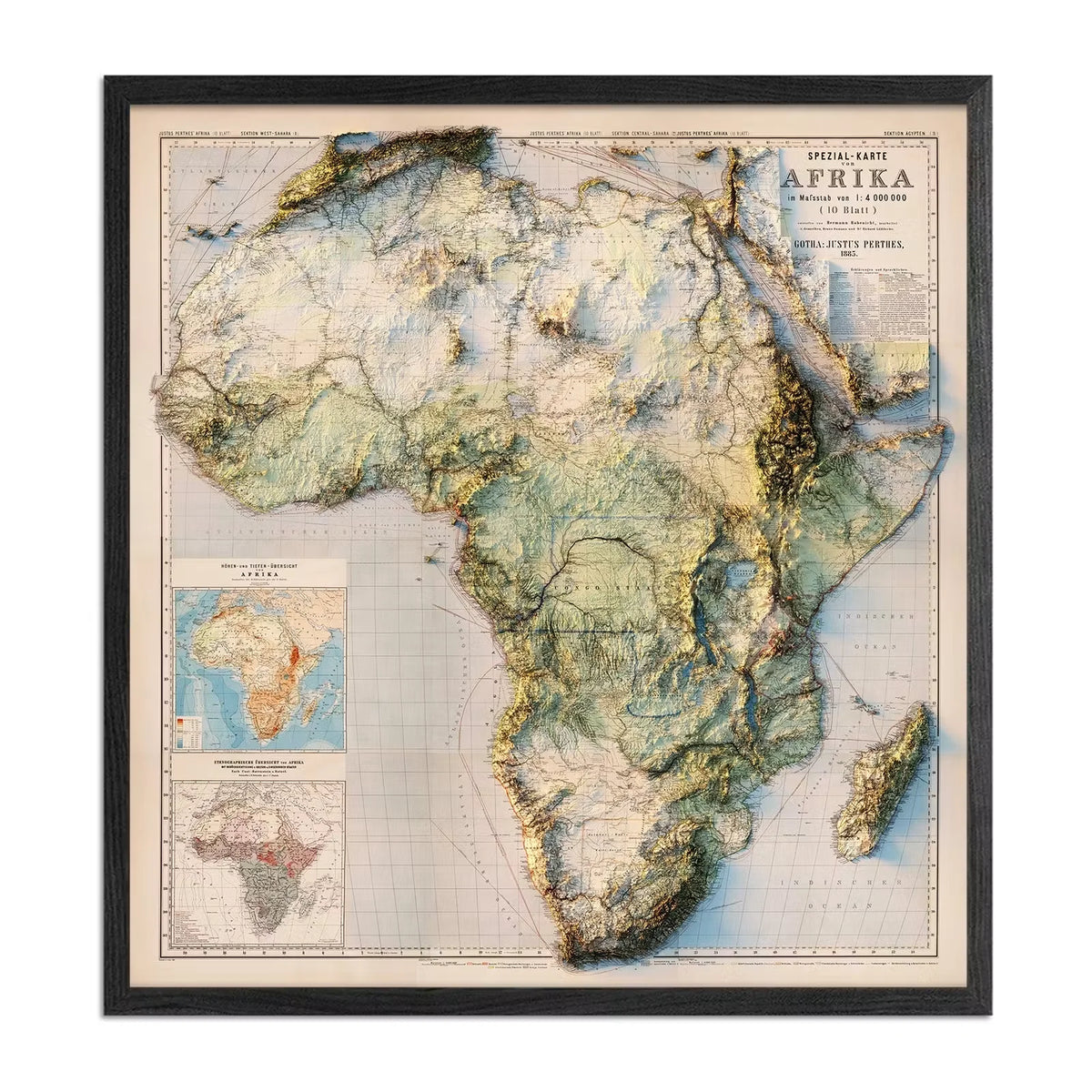 Africa 1885 Shaded Relief Map