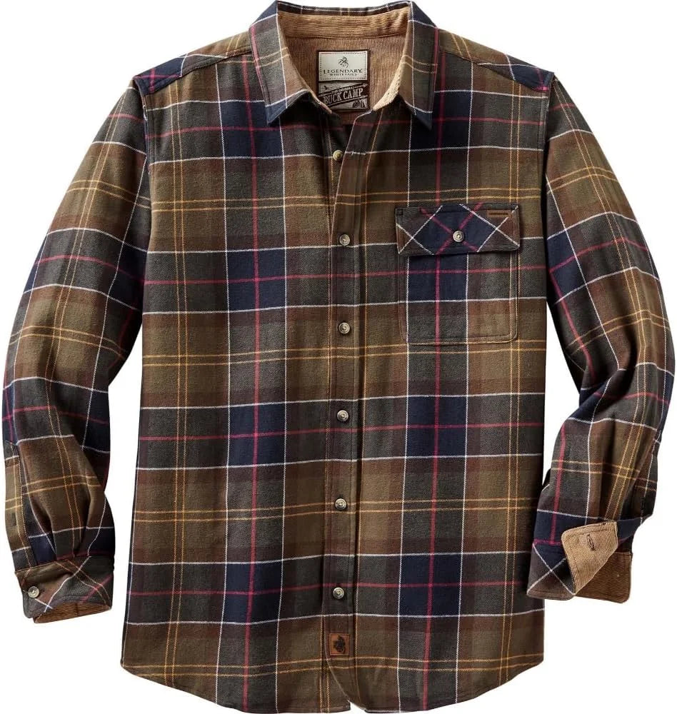 Legendary Whitetails Mens Flannel Long Sleeve Button Down 100% Cotton Shirt