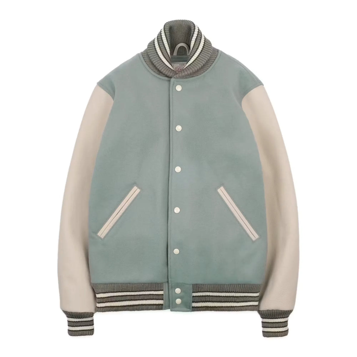 Leather and Wool-Blend Varsity Bomber Jacket