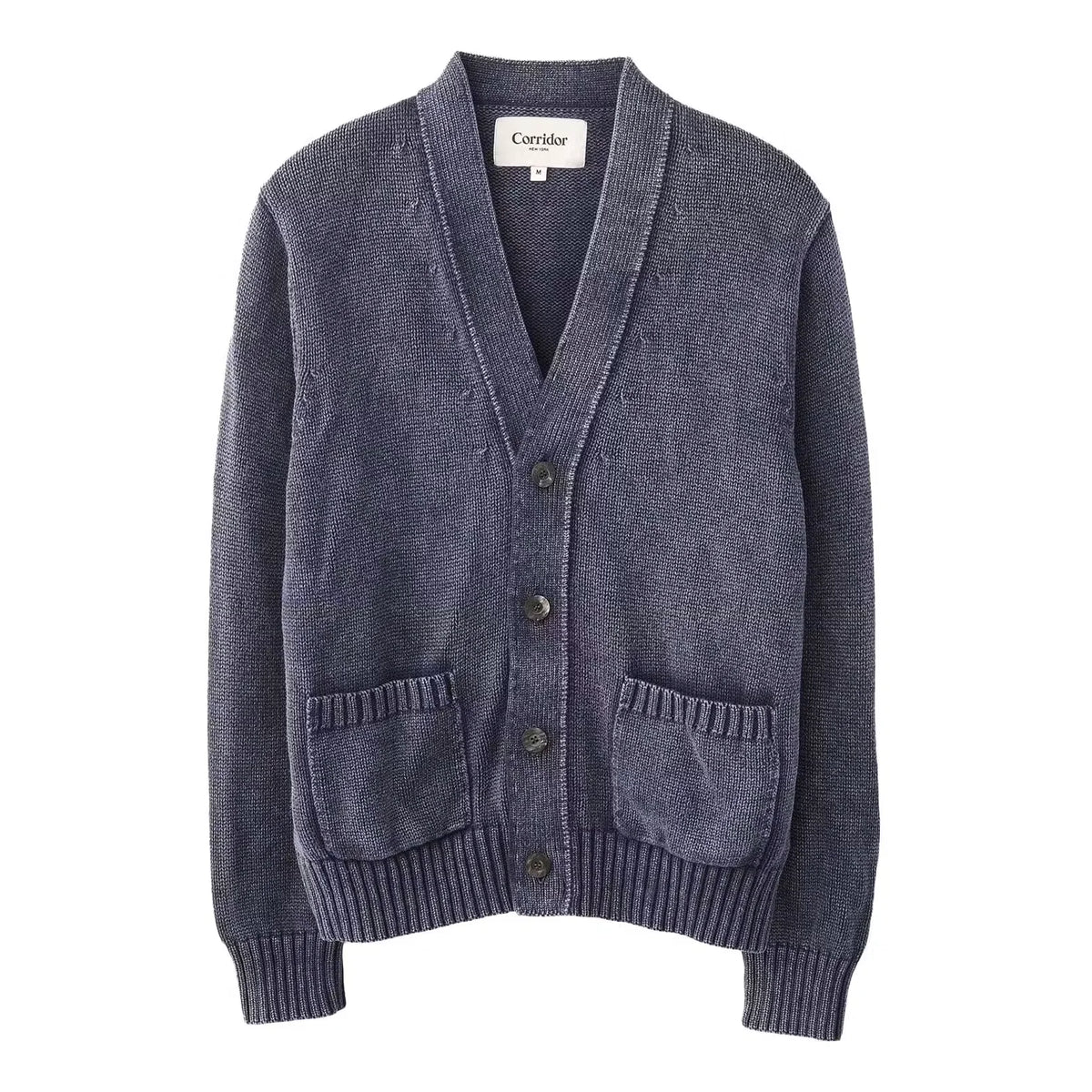Washed Cotton Cardigan Sweater