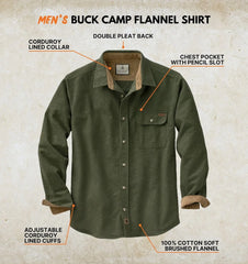 Legendary Whitetails Mens Flannel Long Sleeve Button Down 100% Cotton Shirt
