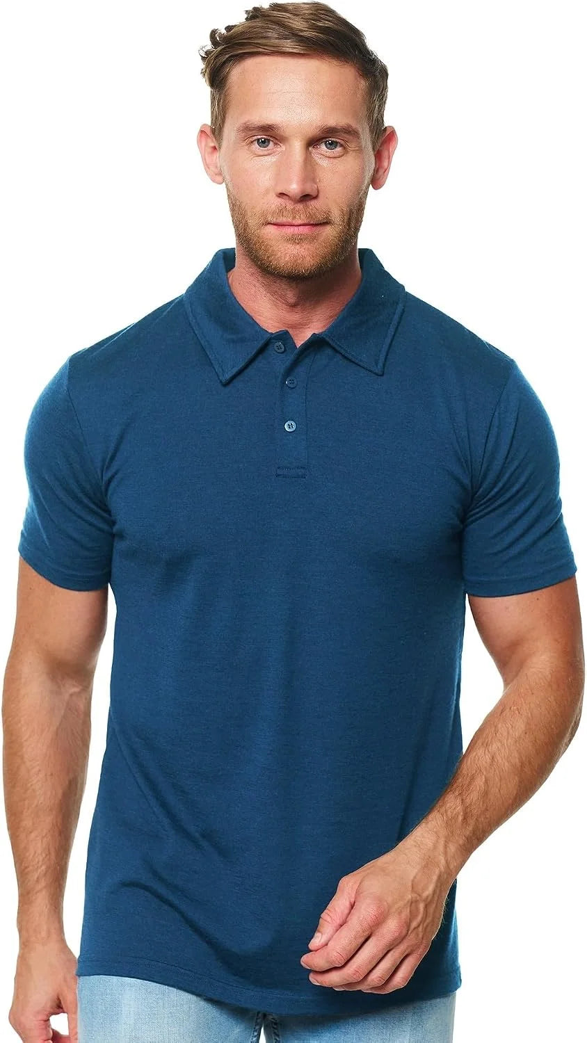 100% Merino Wool Polo Shirt Men - Short & Long Sleeve Shirt Base Later