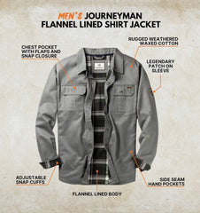 Legendary Whitetails Mens Flannel Lined Waxed Cotton Shirt Jacket
