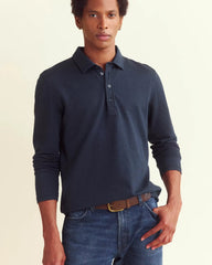 Herringbone Long Sleeve Polo