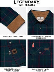 Legendary Whitetails Mens Flannel Long Sleeve Button Down 100% Cotton Shirt